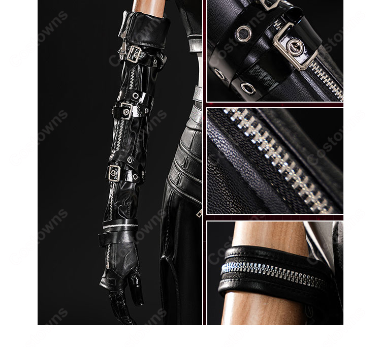 主人公プレイヤー コスプレ衣装の手袋の装飾詳細。完璧に再現されたキャラクターのアクセサリー。