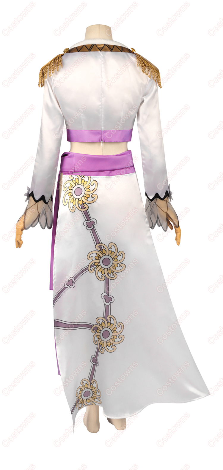 ワンピース ボア・ハンコック 白色コスチューム コスプレ衣装 背面全体写真
