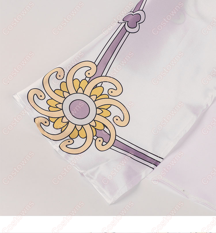 ボア・ハンコック コスプレ衣装 白色コスチューム 裾模様デザイン拡大図