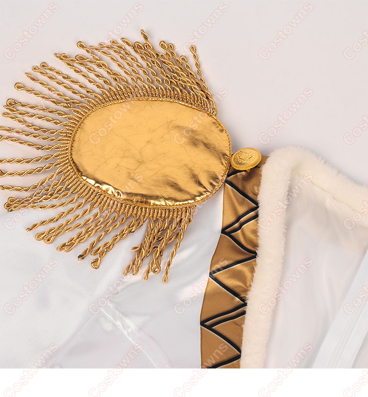 ONE PIECE コスプレ衣装 ボア・ハンコック 白色コスチューム 肩飾りデザイン詳細