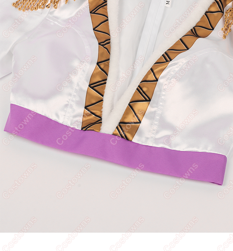 ワンピース ボア・ハンコック コスプレ衣装 白色コスチューム 前合わせ・前立て細部