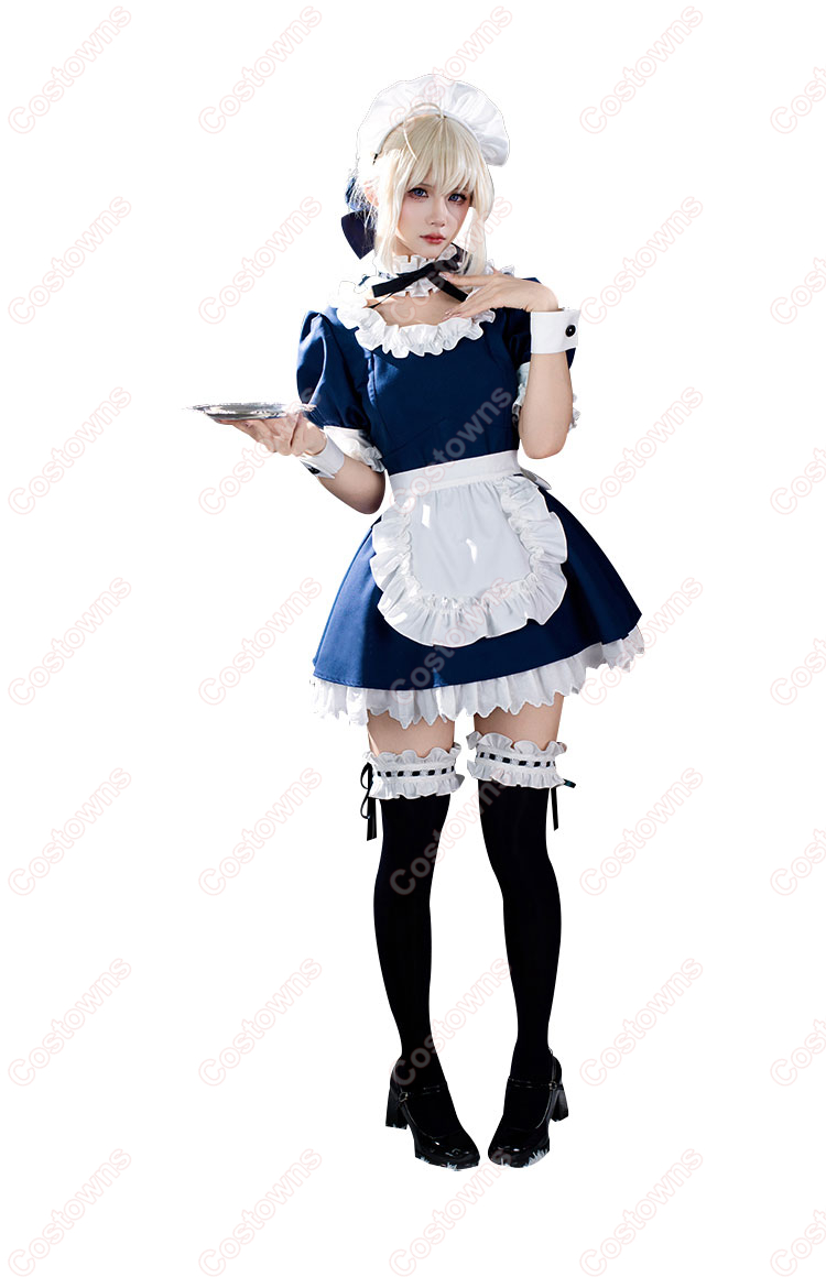 Fate/stay night アルトリア・ペンドラゴン セイバー メイド服 コスプレ衣装-3