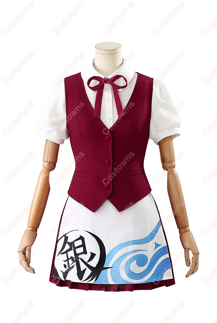 銀魂 かふぇあんどばー万事屋銀ちゃん 神楽 ウエイター コスプレ衣装-2