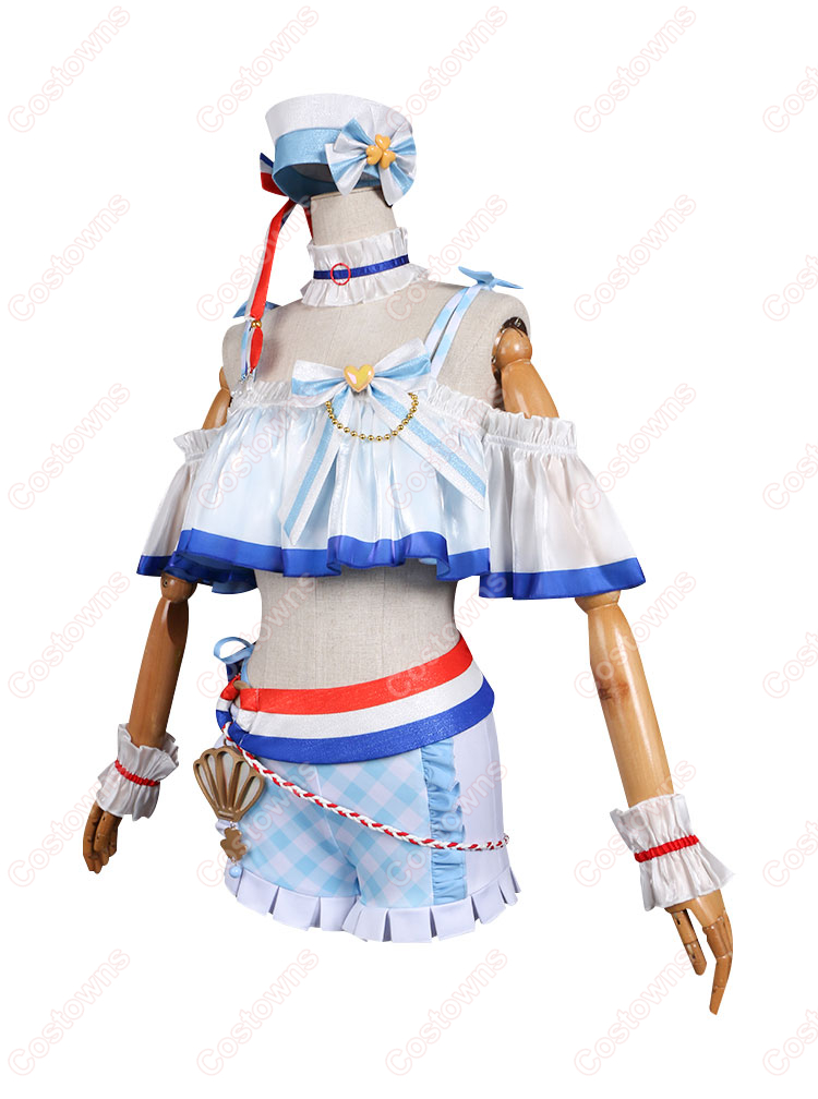 プロジェクトセカイ カラフルステージ！ feat. 初音ミク 最強アイドルスマイル！ 桃井愛莉 ブルーマリン・クルースタイル コスプレ衣装-3