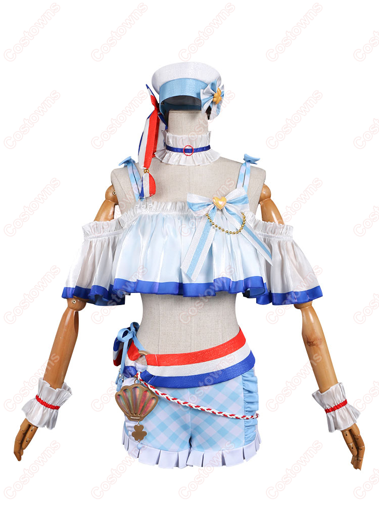 プロジェクトセカイ カラフルステージ！ feat. 初音ミク 最強アイドルスマイル！ 桃井愛莉 ブルーマリン・クルースタイル コスプレ衣装-2