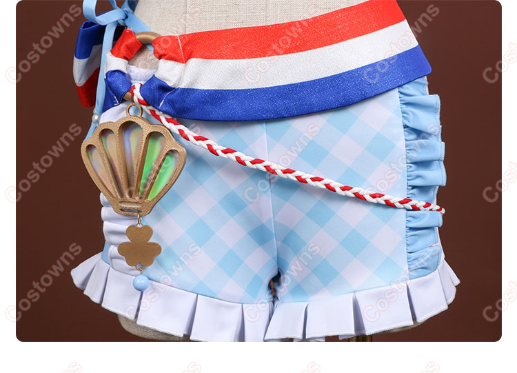 プロジェクトセカイ カラフルステージ！ feat. 初音ミク 最強アイドルスマイル！ 桃井愛莉 ブルーマリン・クルースタイル コスプレ衣装-6