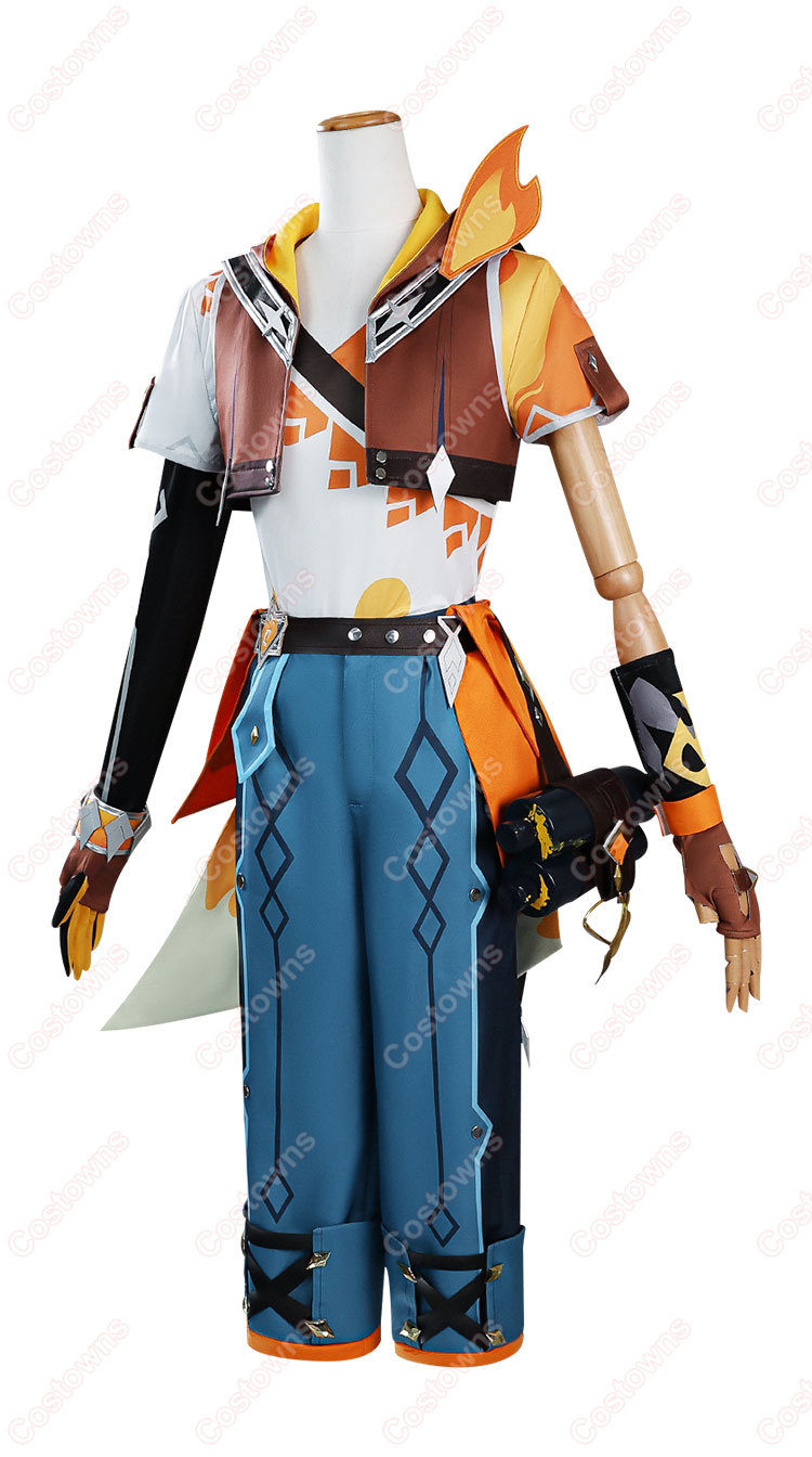 原神 ベネット 燃えろ！ラクガキ大冒険 コスプレ衣装-3