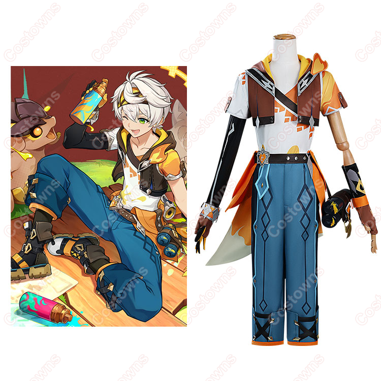 原神 ベネット 燃えろ！ラクガキ大冒険 コスプレ衣装-1
