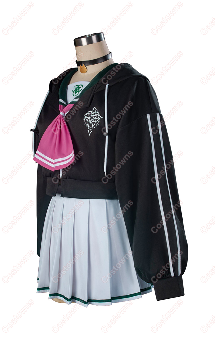 ブルーアーカイブ 杏山カズサ 制服 コスプレ衣装 猫耳付きフードの付いたパーカー クロップトップ-3