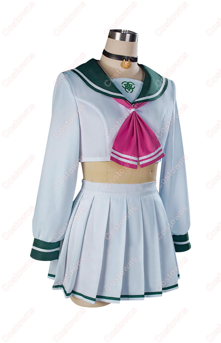 ブルーアーカイブ 杏山カズサ 制服 コスプレ衣装 猫耳付きフードの付いたパーカー クロップトップ-5