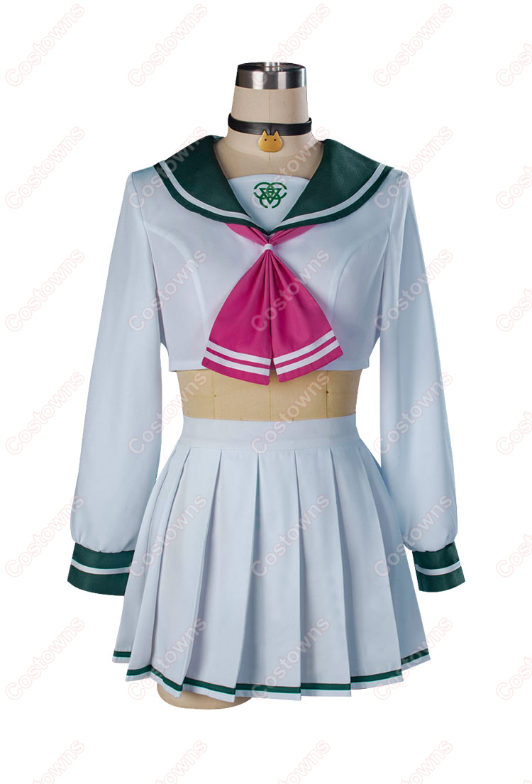 ブルーアーカイブ 杏山カズサ 制服 コスプレ衣装 猫耳付きフードの付いたパーカー クロップトップ-4