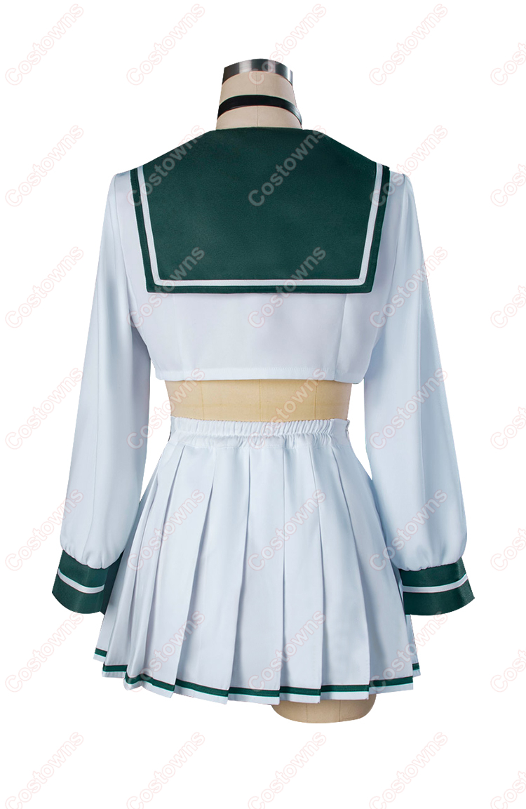 ブルーアーカイブ 杏山カズサ 制服 コスプレ衣装 猫耳付きフードの付いたパーカー クロップトップ-6