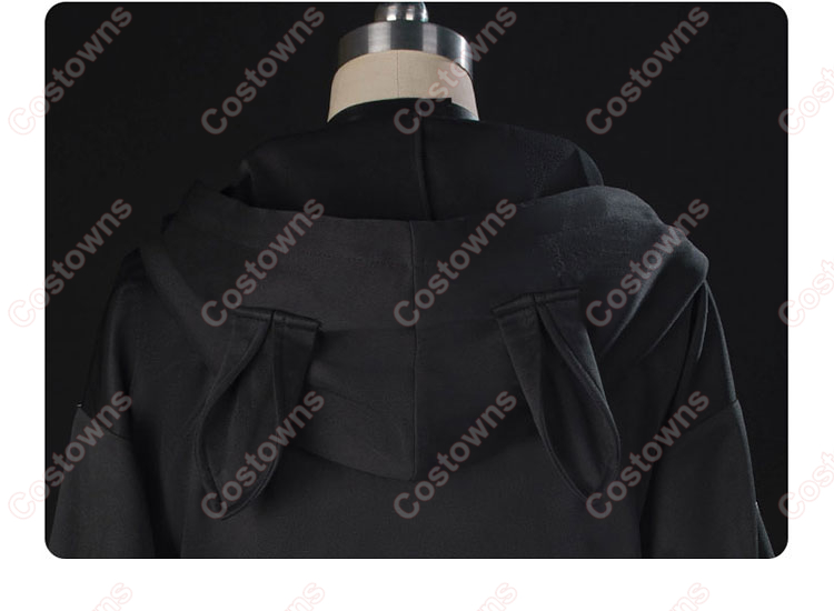 ブルーアーカイブ 杏山カズサ 制服 コスプレ衣装 猫耳付きフードの付いたパーカー クロップトップ-8