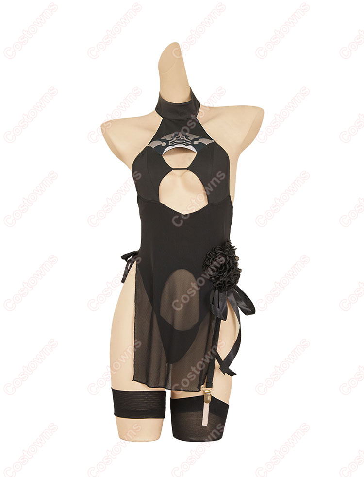 勝利の女神:NIKKE × ニーア ヨルハ二号B型 2B ヨルハ非公式水域活動服・壱 水着 コスプレ衣装-2