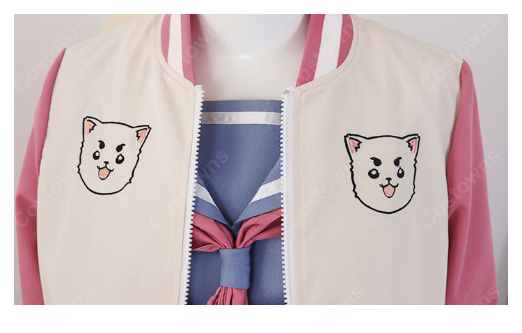 銀魂 3年Ｚ組銀八先生 神楽 コスプレ衣装 スタジャン セーラー服-7