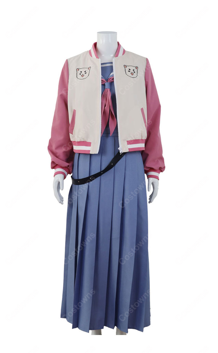 銀魂 3年Ｚ組銀八先生 神楽 コスプレ衣装 スタジャン セーラー服-2