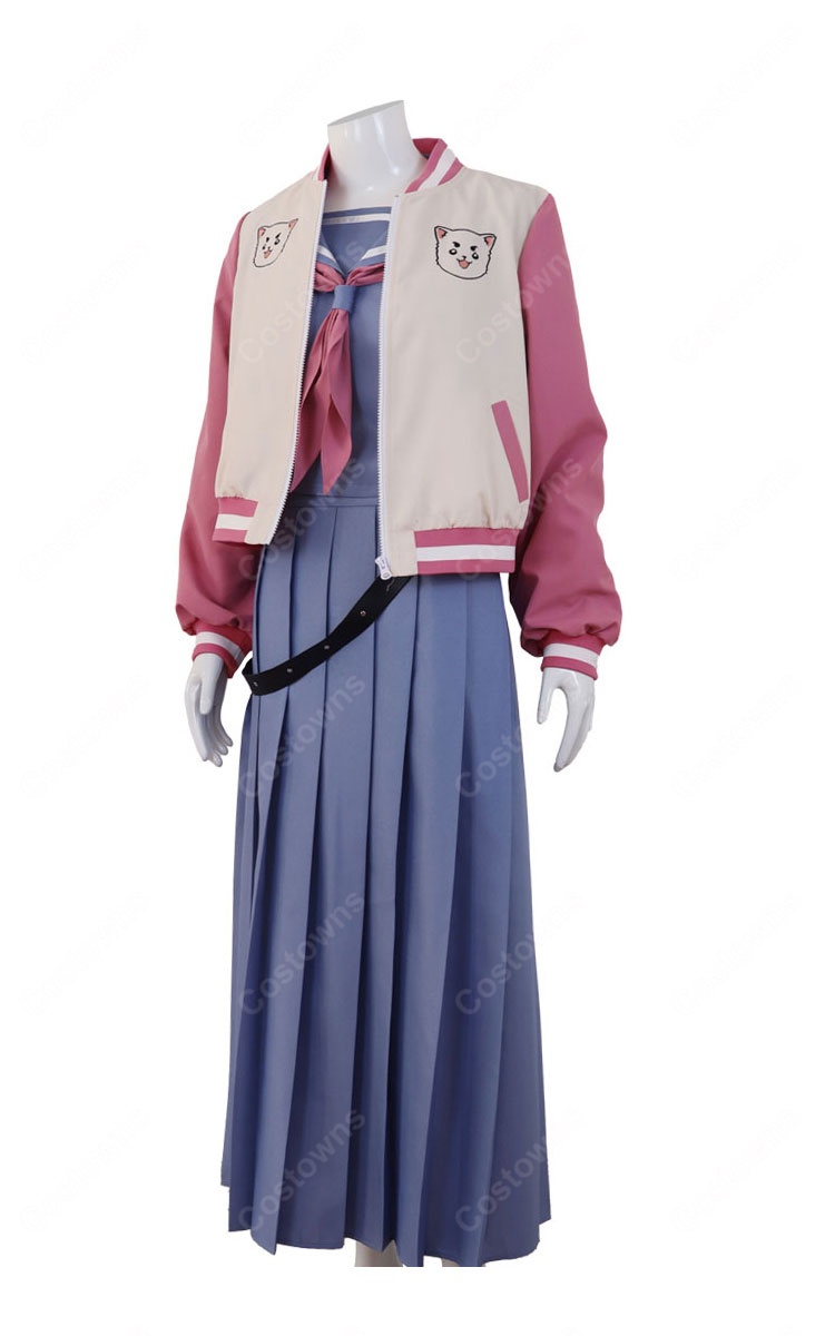 銀魂 3年Ｚ組銀八先生 神楽 コスプレ衣装 スタジャン セーラー服-4