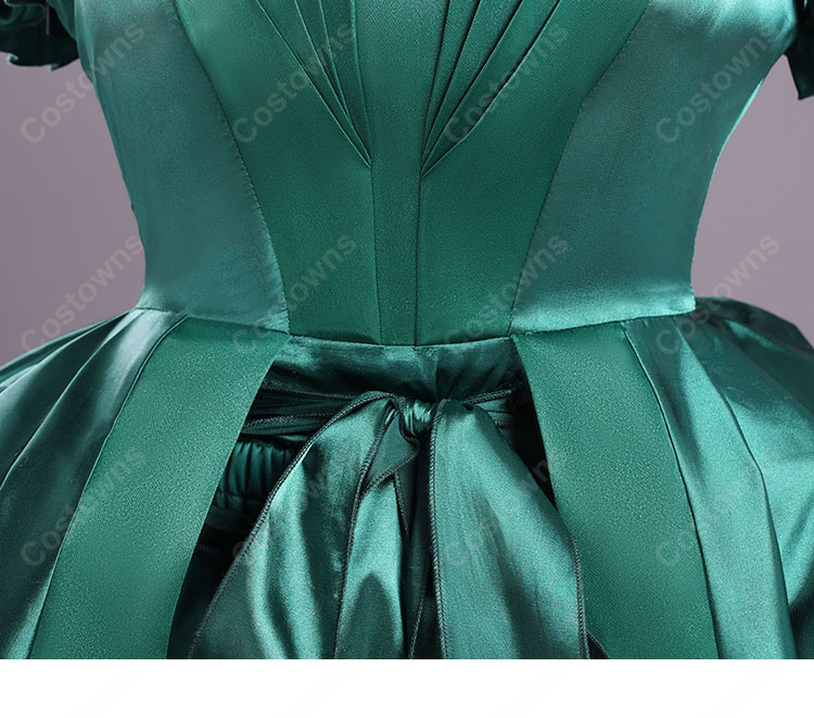 ウェンズデー アグネス・ミデル 緑ドレス コスプレ衣装-7