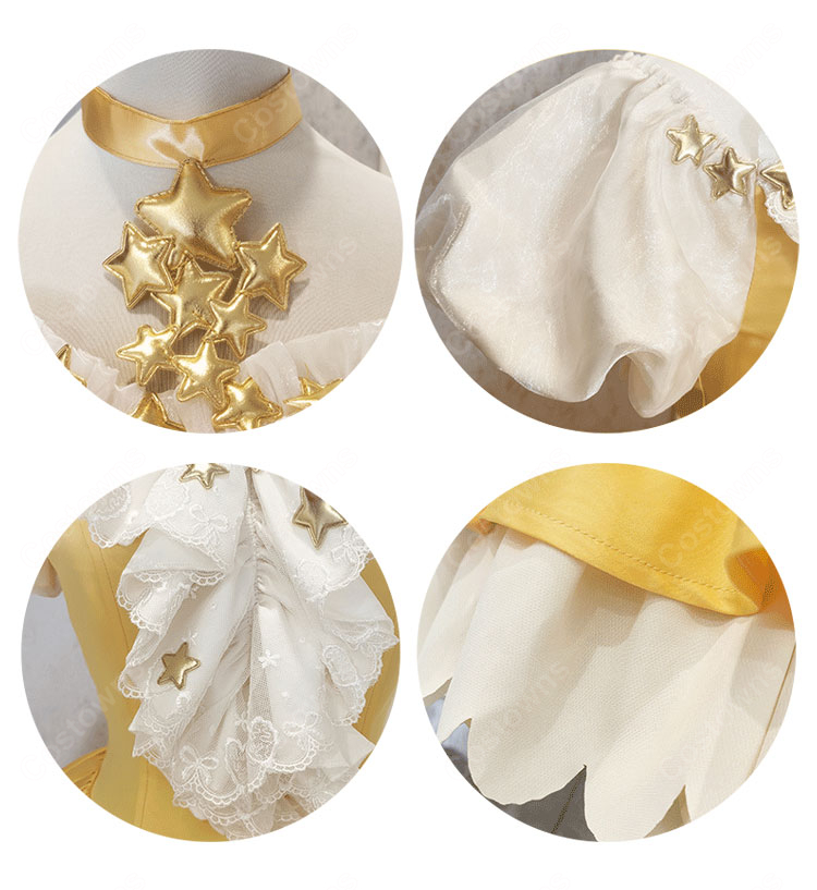 カードキャプターさくら 木之本桜 星のドレス コスプレ衣装-5