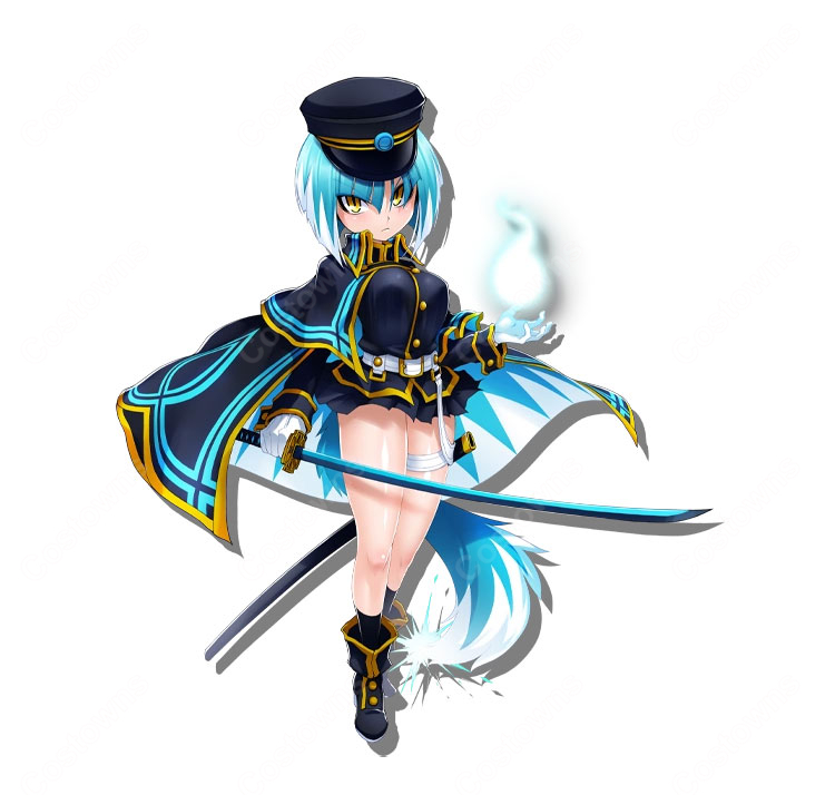 ボンバーガール アサギ  コスプレウィッグ 尻尾 耳-1