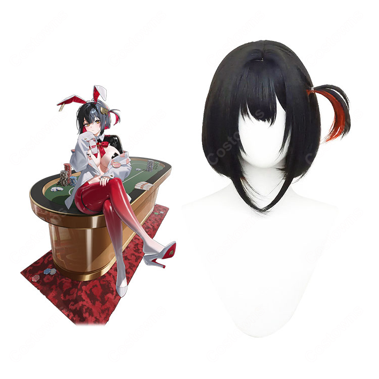 勝利の女神:NIKKE  ルージュ:アンラッキーラビット 逆バニー コスプレウィッグ-1