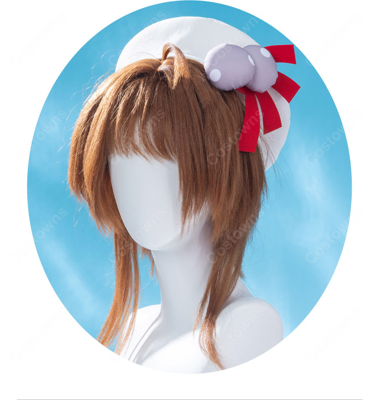 カードキャプターさくら クリアカード編 木之本桜 コスプレ衣装 私服 ピンクベージュワンピースコート-9