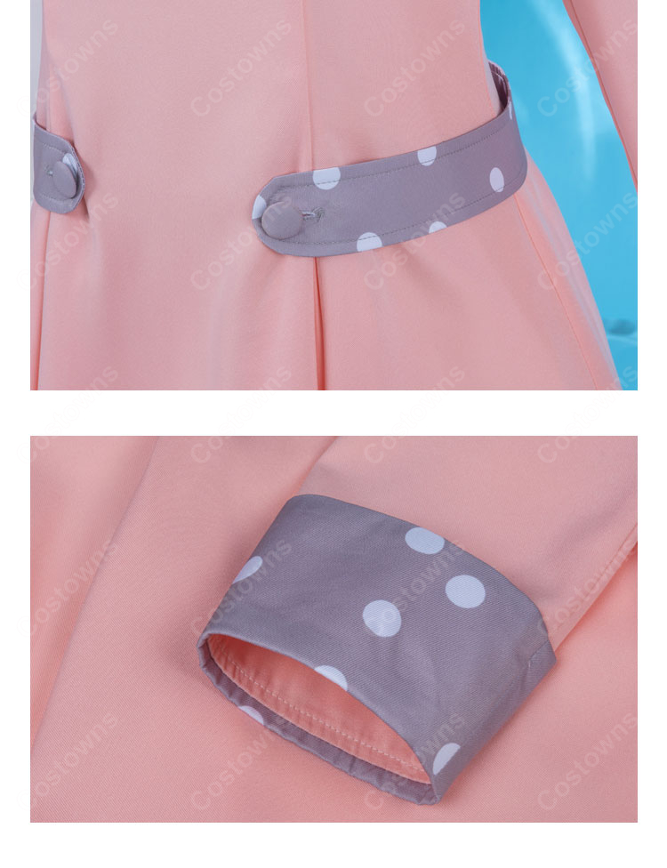 カードキャプターさくら クリアカード編 木之本桜 コスプレ衣装 私服 ピンクベージュワンピースコート-5