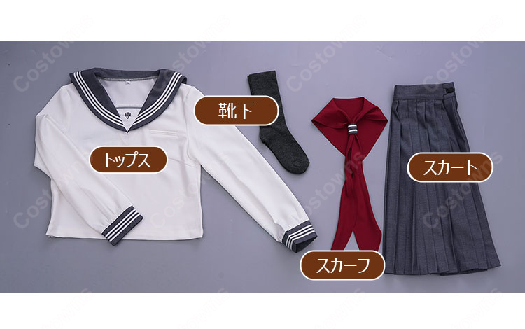サイレントヒルf 深水雛子 ホワイトセーラー 制服 コスプレ衣装-4