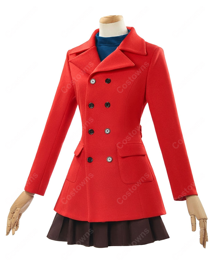 コミック版 新世紀エヴァンゲリオン 惣流・アスカ・ラングレー コート姿 コスプレ衣装-3