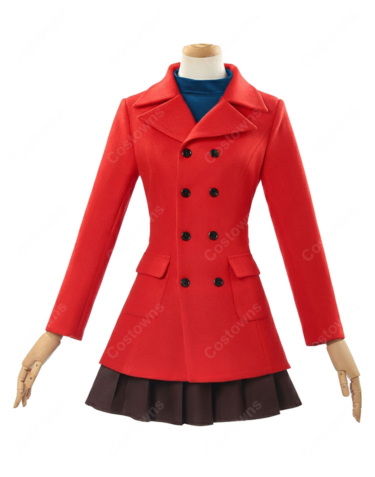 コミック版 新世紀エヴァンゲリオン 惣流・アスカ・ラングレー コート姿 コスプレ衣装-2