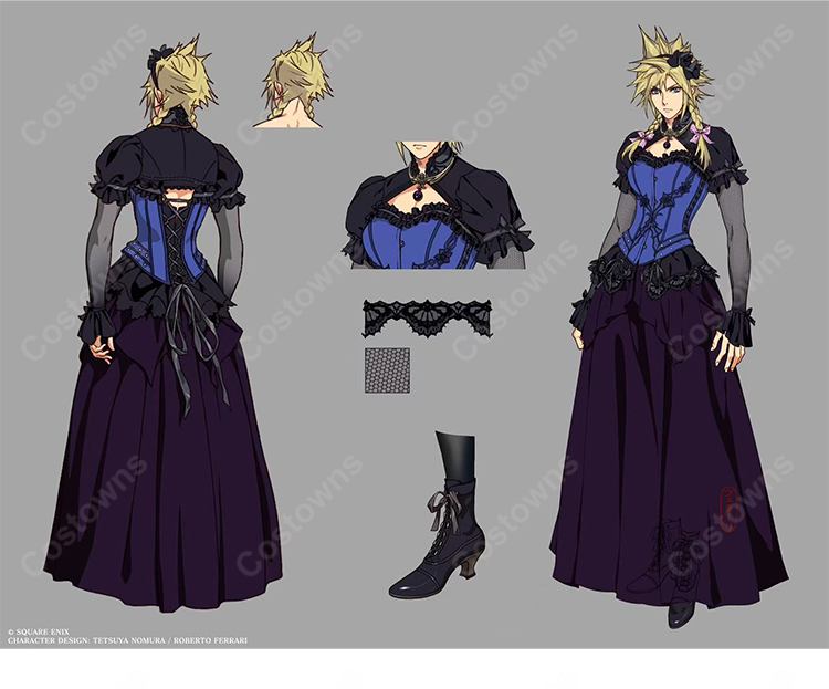 ファイナルファンタジーVII リメイク クラウド・ストライフ 骨太のおなご  コスプレ靴-1