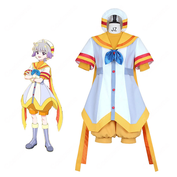 わんだふるぷりきゅあ！ざ・むーびー！ ドキドキ♡ゲームの世界で大冒険！ 兎山大福 映画ver. 人間の姿 コスプレ衣装-1