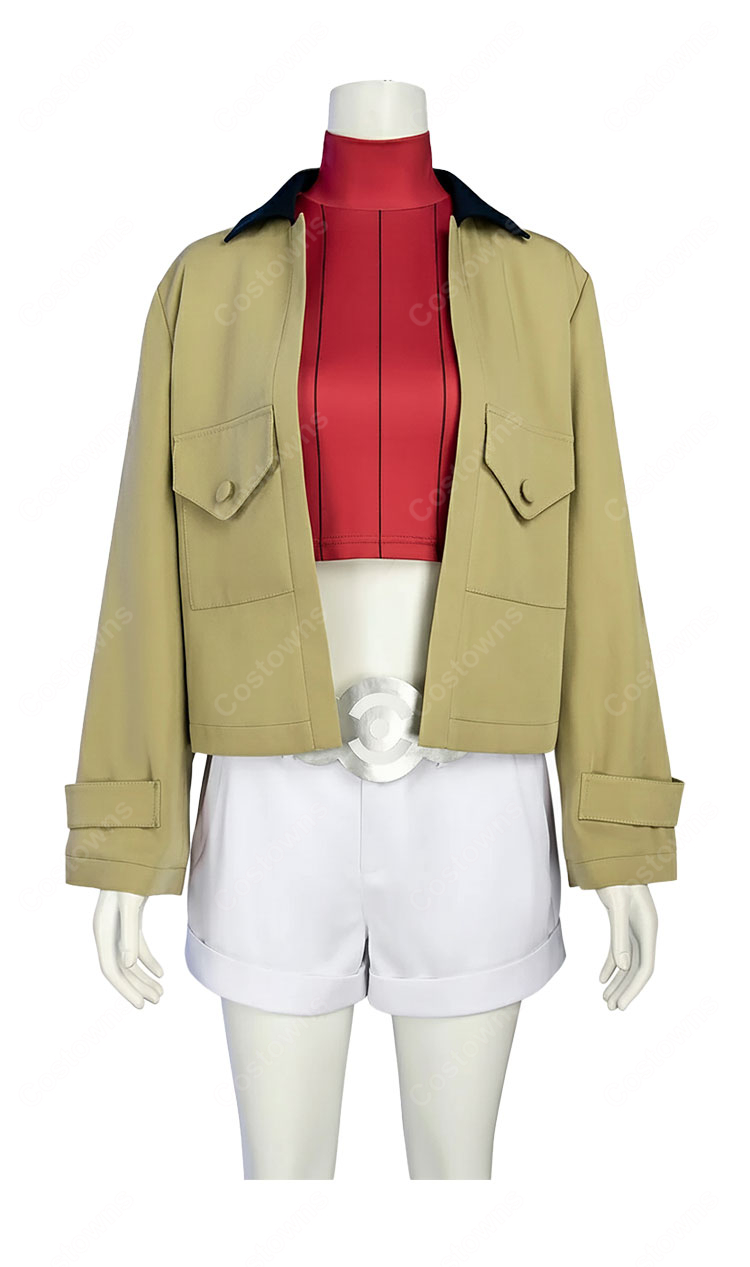 Pokémon LEGENDS Z-A タウニー コスプレ衣装 (コート、インナー、ショートパンツ、ウエストポーチ)-5