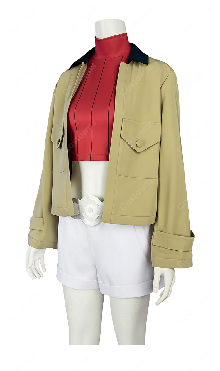 Pokémon LEGENDS Z-A タウニー コスプレ衣装 (コート、インナー、ショートパンツ、ウエストポーチ)-6