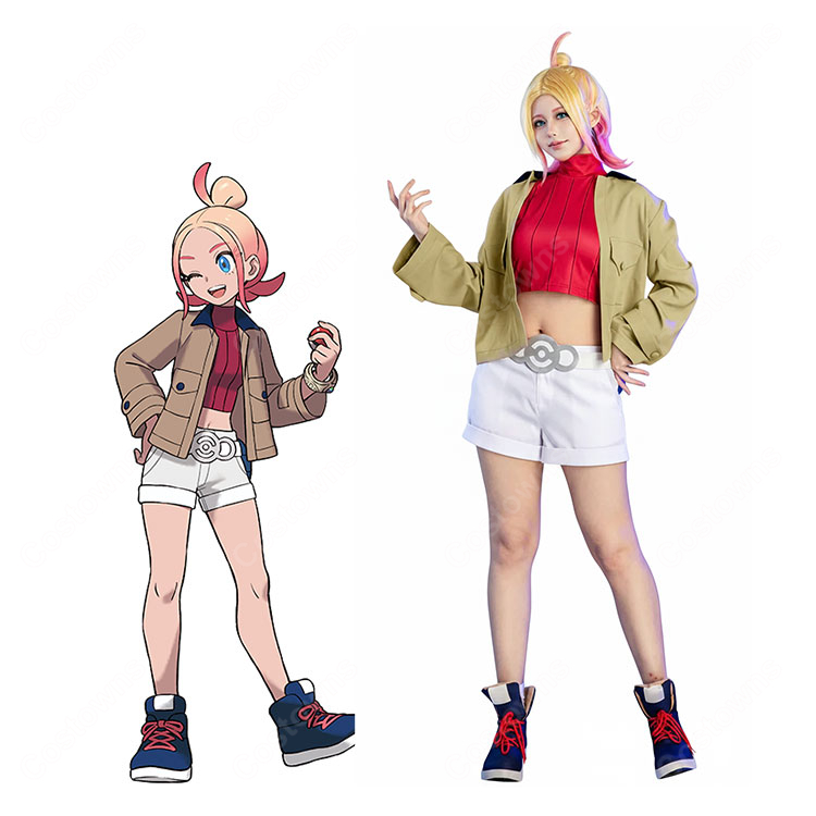 Pokémon LEGENDS Z-A タウニー コスプレ衣装 (コート、インナー、ショートパンツ、ウエストポーチ)-1