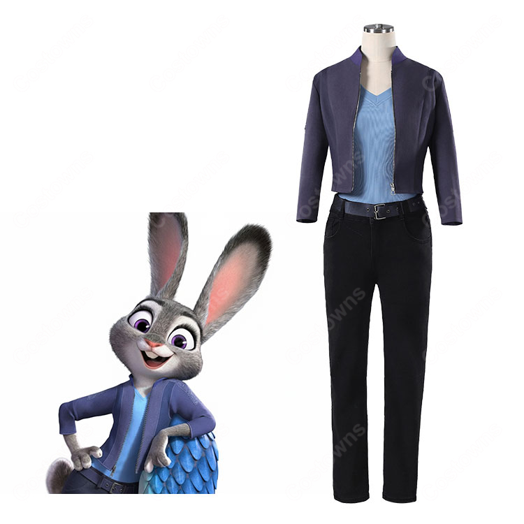 映画 ズートピア2 ジュディ・ホップス ウサギの警官 コスプレ衣装-1