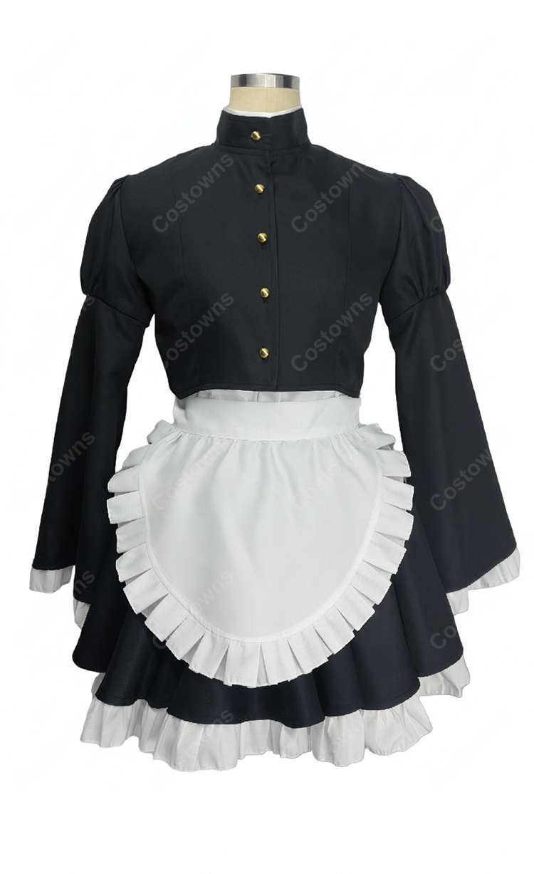メイド教育 没落貴族 瑠璃川椿 メイド服 コスプレ衣装-2