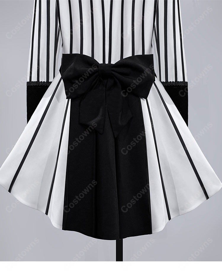 黒執事 シエル・ファントムハイヴ コスプレ衣装 黒白ストライプ衣装-4