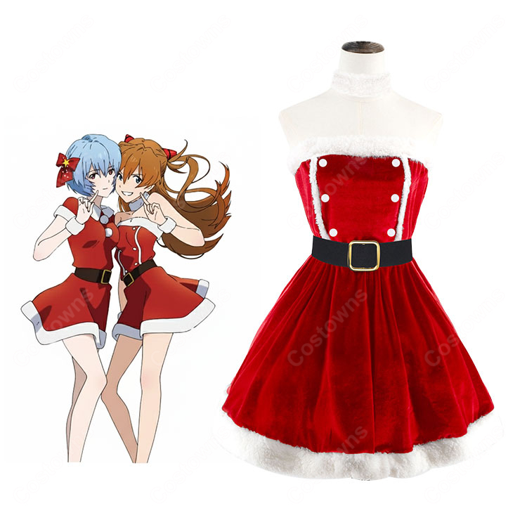 新世紀エヴァンゲリオン 惣流・アスカ・ラングレー クリスマス コスプレ衣装-1