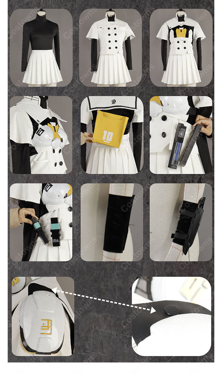 HUNDRED LINE -最終防衛学園- 霧藤希 戦闘服 制服 コスプレ衣装-9