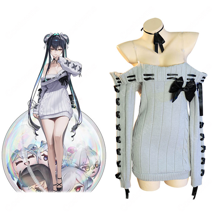 リトルマーメイド ビューティフル・バブル コスプレ衣装(オフショルダー ニット)の人物と服装全体の画像