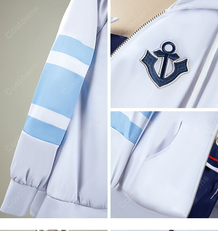 ウマ娘 プリティーダービー シュヴァルグラン 夏凪ネイビードロップ 勝負服 水着 コスプレ衣装-7