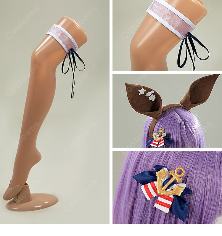 ウマ娘 プリティーダービー シュヴァルグラン 夏凪ネイビードロップ 勝負服 水着 コスプレ衣装-10