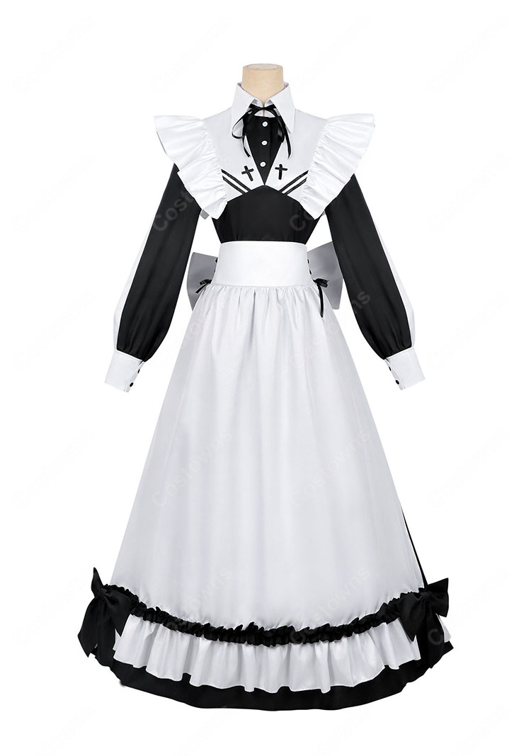 死亡遊戯で飯を食う。 幽鬼（ユウキ） 反町友樹 コスプレ衣装 メイド服-2