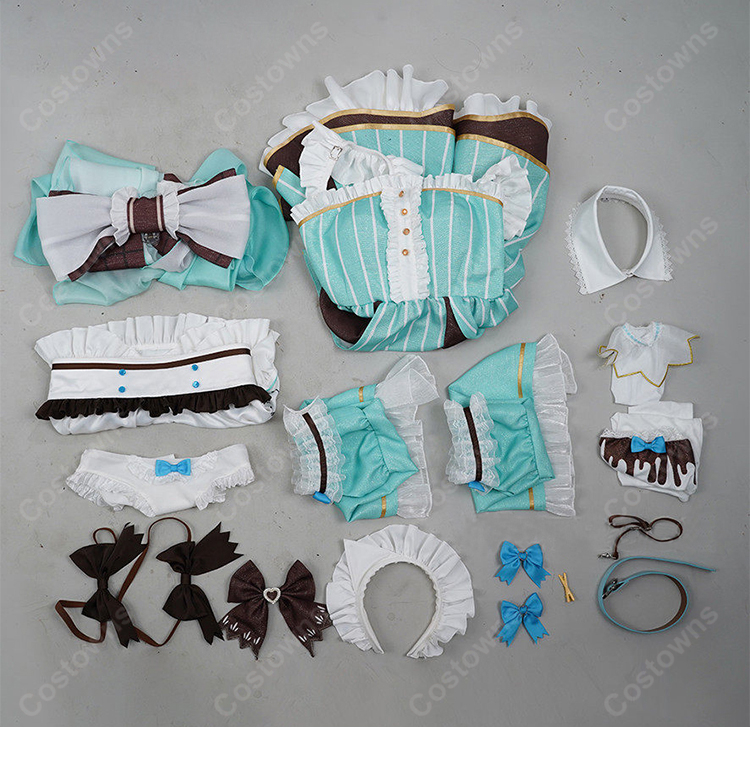 バーチャルYouTuber ミント・ファントーム コスプレ衣装 メイド服-15