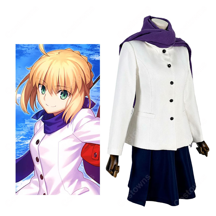 Fate/stay night アルトリア・ペンドラゴン(セイバー) 私服 冬服 コスプレ衣装-1