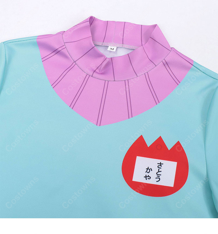 カヤちゃんはコワくない 佐藤神八 カヤ コスプレ衣装 ブルーパーカー-5