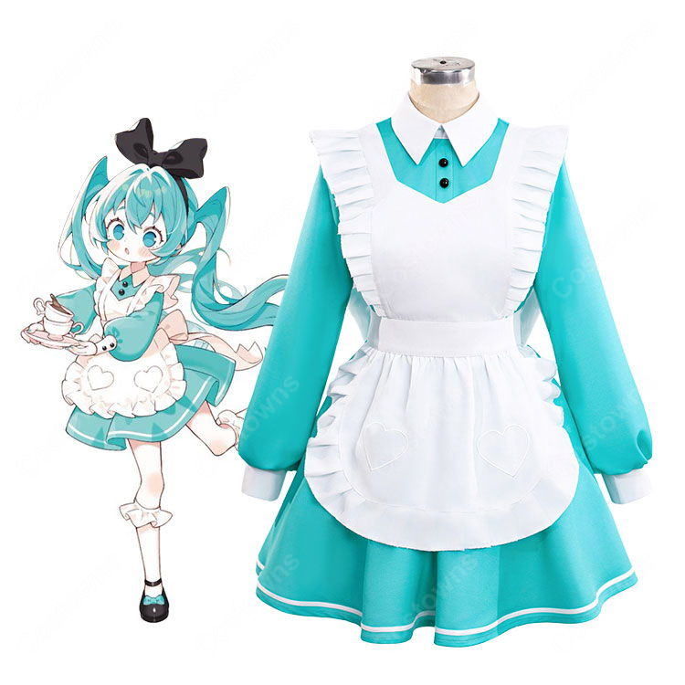 初音ミク デスクトップフェアリー 不思議の国ver. コスプレ衣装 メイド服-1