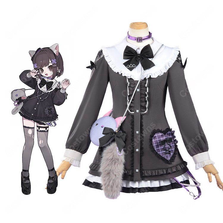 プロジェクトセカイ カラフルステージ! feat. 初音ミク 25時、ナイトコードで。 × 巡音ルカ キャットラビング 東雲絵名 コスプレ衣装-1