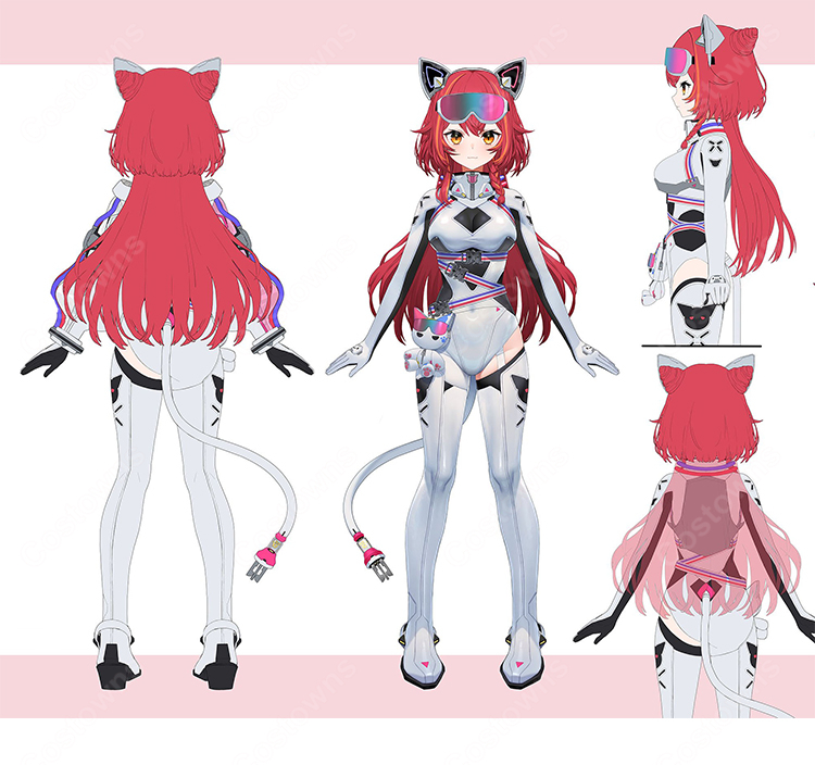 ぶいすぽっ！ 猫汰つな コスプレウィッグ VTuber 耐熱 かつら 高品質 ネット付き-2